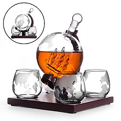 Verre Whisky Carafe Luxueux Vin Liqueur Bourbon Verres à Vin Verseur Cocktail En Verre Titulaire Support En Bois Bar Parti pas cher