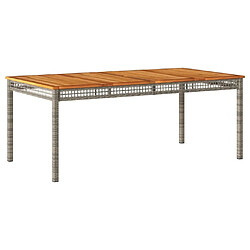 Maison Chic Table de jardin | Table d'extérieur gris 180x90x75 cm résine tressée et bois acacia -GKD94085