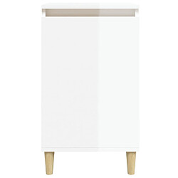 Acheter vidaXL Tables de chevet 2pcs blanc brillant 40x35x70cm bois ingénierie