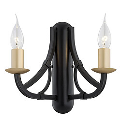 Lumière Applique murale Twin Candle Noir, Or 