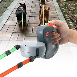 Universal Traction pour animaux de compagnie à deux têtes Corde de traction pour chiens rétractable automatique de 3 mètres