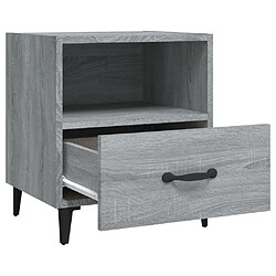 Maison Chic Table de chevet,Table de nuit,Table d'appoint pour salon Sonoma gris Bois d'ingénierie -MN21244 pas cher