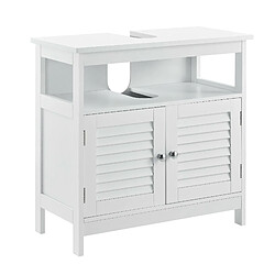 Helloshop26 Armoire de salle de bain dessous de lavabo meuble dessous rangement 3 surfaces stockage 60 x 60 x 30 cm MDF laqué Blanc 03_0000780