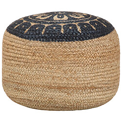 vidaXL Pouf fait à la main Bleu 45 x 30 cm Jute 