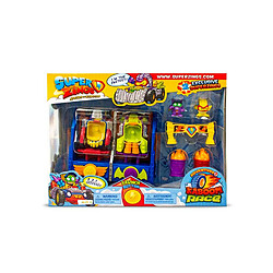 Magic Box Int. Ensemble de course avec 2 voitures et figurines SuperZings Kaboom City Race 