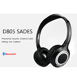 SADES D805 Poids léger Le port de casque sans fil Bluetooth avec micro intégré Noir 