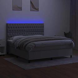 Avis vidaXL Sommier à lattes de lit matelas et LED Gris clair 160x200 cm