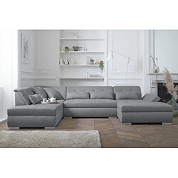 Lisa Design Vermont - canapé panoramique d'angle gauche - 7 places - XXL Vermont - canapé panoramique d'angle gauche - 7 places - XXL - Gris clair