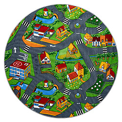 RUGSX TAPIS cercle RUELLES, PETIT VILLAGE cercle 100 cm