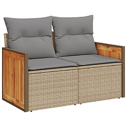 Avis vidaXL Salon de jardin avec coussins 6 pcs beige résine tressée