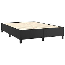 Avis vidaXL Sommier à lattes de lit avec matelas Noir 140x190 cm Similicuir