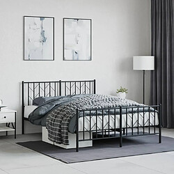 Maison Chic Cadre/structure de lit métal et tête de lit + pied de lit pour adulte - Lit Moderne Chambre noir 140x200 cm -MN79915