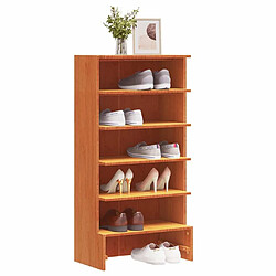 Avis Maison Chic Armoire à chaussures | Meuble de rangement à chaussures Meuble d'Entrée cire marron 52x30x104 cm bois pin massif -MN41022