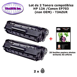 2 Toners génériques Canon EP703 pour imprimante Canon LBP2900 LBP3000 LBP 2900 3000 EP 703 +10f papiers photos A6 -T3AZUR