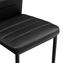 Lot de 2 Chaises de Salle à Manger Design Set de Sièges Empilables Similicuir 96 x 43 x 52 cm Noir [en.casa] pas cher