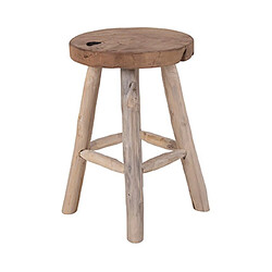 Avis Mes Tabouret rond 30x45 cm en teck marron