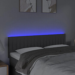 Avis Maison Chic Tête de lit scandinave à LED,meuble de chambre Gris foncé 144x5x78/88 cm Tissu -MN74495