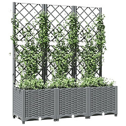 Avis Maison Chic Jardinière,Bac à fleurs avec treillis - pot de fleur Gris clair 120x40x136 cm PP -GKD81550