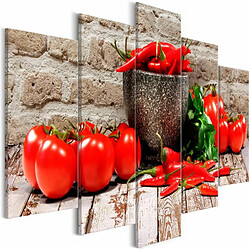 Paris Prix Tableau 5 Panneaux Red Vegetables Brick Wide 100 x 200 cm 