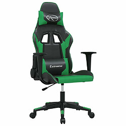 Maison Chic Chaise de jeu, Chaise gaming de massage, Fauteuil gamer d'ordinateur,Chaise de Bureau Noir et vert Similicuir -GKD83581