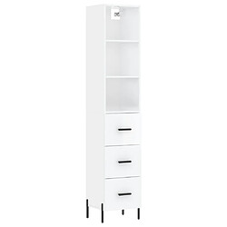 Maison Chic Buffet,Meuble de Rangement,commode pour salon,Cuisine Blanc brillant 34,5x34x180 cm Bois d'ingénierie -MN53970