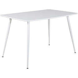 Venture Home Table de repas en MDF et acier 120 x 80 cm Polar blanc.