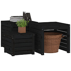 Avis vidaXL Ensemble de boîtes de jardin 3 pcs noir bois de pin massif