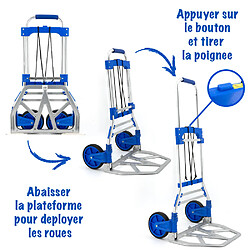 Avis Safetool Diable pliable en aluminium réglable en hauteur Chariot charge transport 90 kg