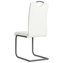 Maison Chic Lot de 2 Chaises à manger cantilever,Chaises de cuisine style scandinave - blanc similicuir -MN65708 pas cher