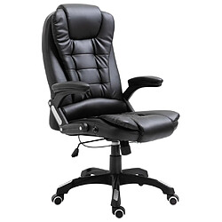 vidaXL Chaise de bureau Noir Similicuir