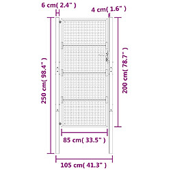 vidaXL Portail de jardin anthracite 105x250 cm acier pas cher