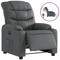 Maison Chic Fauteuil Relax pour salon, Fauteuil inclinable électrique Gris Similicuir -GKD12312