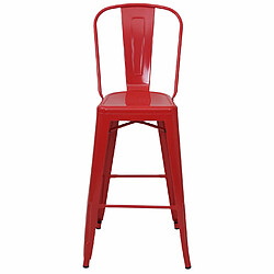 Mendler tabouret de bar HWC-A73, chaise de comptoir, métal, empilable, design industriel ~ rouge