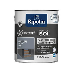 Peinture sol haute résistance satin gris loft 2,5L Ripolin