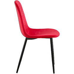 Avis Decoshop26 Chaise de salle à manger x1 couture en losange en velours rouge et métal noir 10_0002253