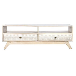 Avis Meubles de télévision DKD Home Decor Blanc Naturel Bois de manguier 130 x 40 x 45 cm