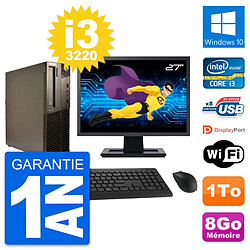 PC Lenovo M82 SFF Ecran 27" Intel i3-3220 RAM 8Go Disque Dur 1To Windows 10 Wifi · Occasion 