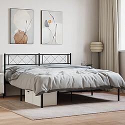 Maison Chic Lit adulte - Cadre de lit métal avec tête de lit,Structure du lit Contemporain pour chambre noir 120x190 cm -MN87482