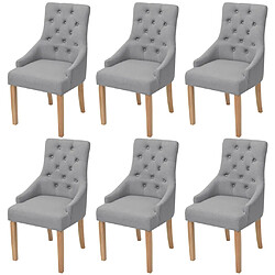 vidaXL Chaises à manger lot de 6 gris clair tissu 