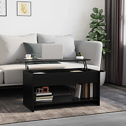 vidaXL Table basse noir 102x50x52,5 cm bois d'ingénierie 