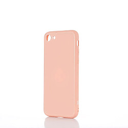 WE Coque de protection GLASS APPLE IPHONE 7/8/SE 2020 Rose poudré: Effet vernis contour mat anti-chocs anti-rayures - rigide