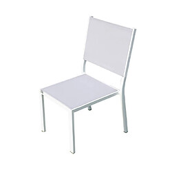 Mes Lot de 2 chaises en aluminium et textilène coloris blanc