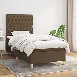 vidaXL Sommier à lattes de lit avec matelas Marron foncé 100x200 cm