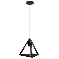 Stoex Lustre Suspension Métal Cage forme de Triangle Style Vintage Industrielle E27 po Lustre Suspension Métal Cage forme de Triangle Style Vintage Industrielle E27 pour Salon Chambre Cuisine, Noir