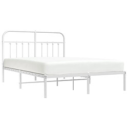 Avis Maison Chic Lit adulte 140x200cm- Cadre de lit métal avec tête de lit pour chambre blanc -MN14983