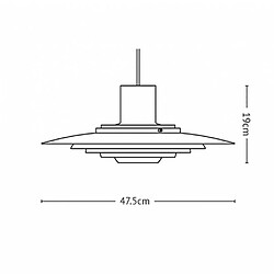 Acheter Universal Lustre OVNI de 47,5 cm, 220V E27 sans ampoule, comptoir de bar moderne avec éclairage chromé, lustre en aluminium, blanc