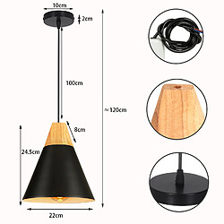 Stoex Lampe À Suspension Moderne Noire Suspension Luminaire Nordique Lustre Rétro Abat-Jour en Métal Ampoule E27 Suspension Intérieure pas cher