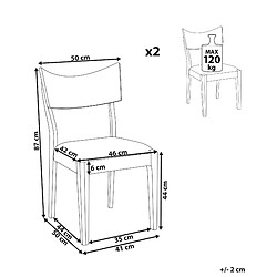 Avis Beliani Chaise de salle à manger Set de 2 Bois foncé EDEN