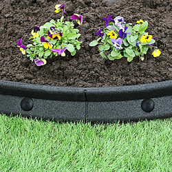 Monstershop Bordures de Pelouse Flexible 1.2m Noir x 20 Lot de 20 x 1.2m Bordures Noires - Caoutchouc -Parfaites Pour Pelouse Flexible Jardin Gazon Rebord de Chemin Potager Lit de Fleurs Bordure Surélevée [Fixations INCLUSES]