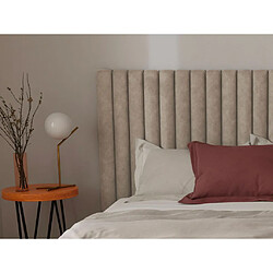 Avis Vente-Unique Lit coffre 180 x 200 cm avec tête de lit coutures verticales - Tissu - Taupe - SARAH